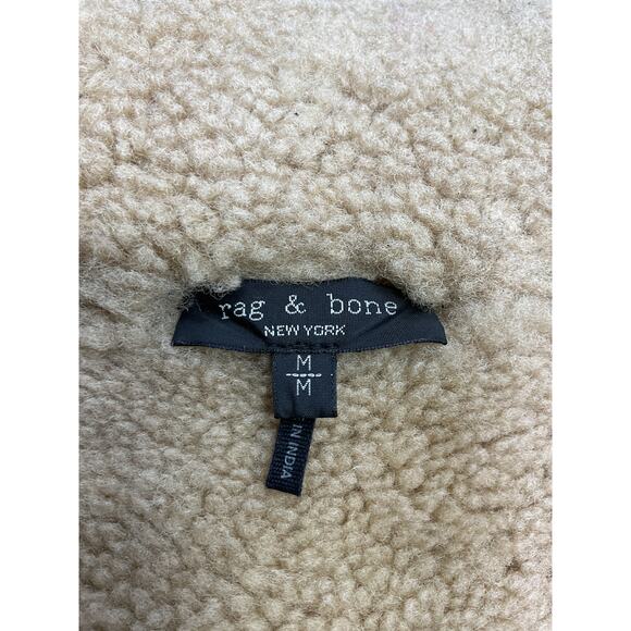 Rag & Bone 'Stella' Brown Leather Shearling Jacket Size M - Picture 4 of 5